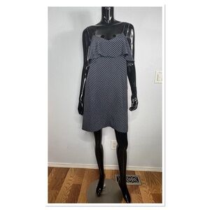 ATM Anthony Thomas Melillo 100%Silk Spaghetti Strap Mini PolkaDot Slip Dress SzS